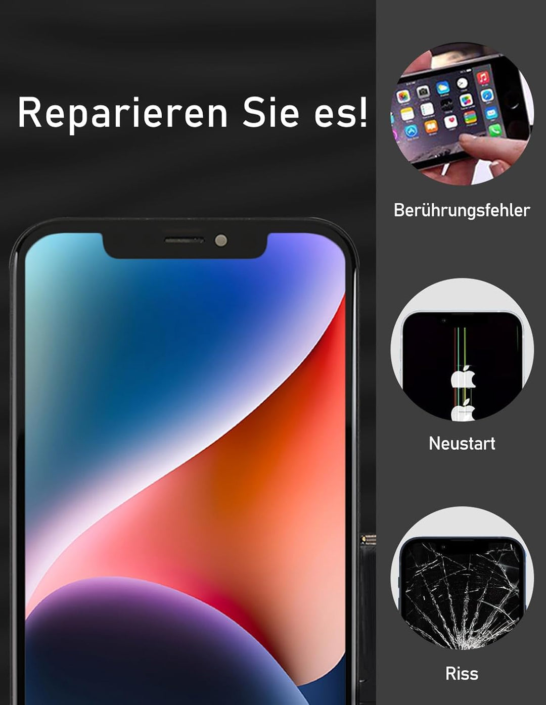 bokman Display Reparaturset Kompatibel mit iPhone 11 (inkl. Glas, Retina LCD, Touchscreen), Passende