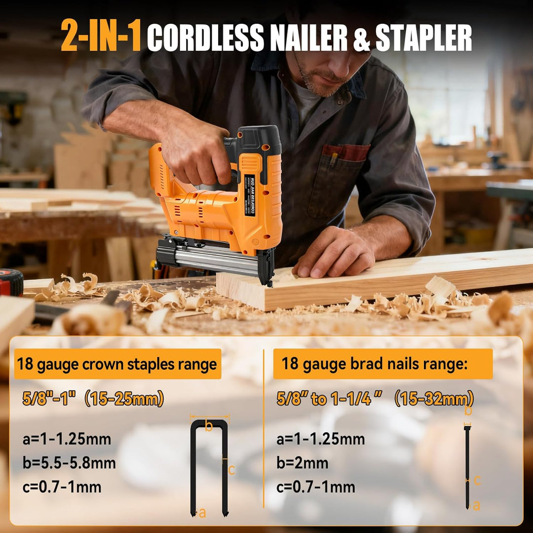 Verbesserter 18GA Akku-Nagler, kompatibel mit Dewalt 20V-Akku, bürstenloser Nagler, elektrischer Tac