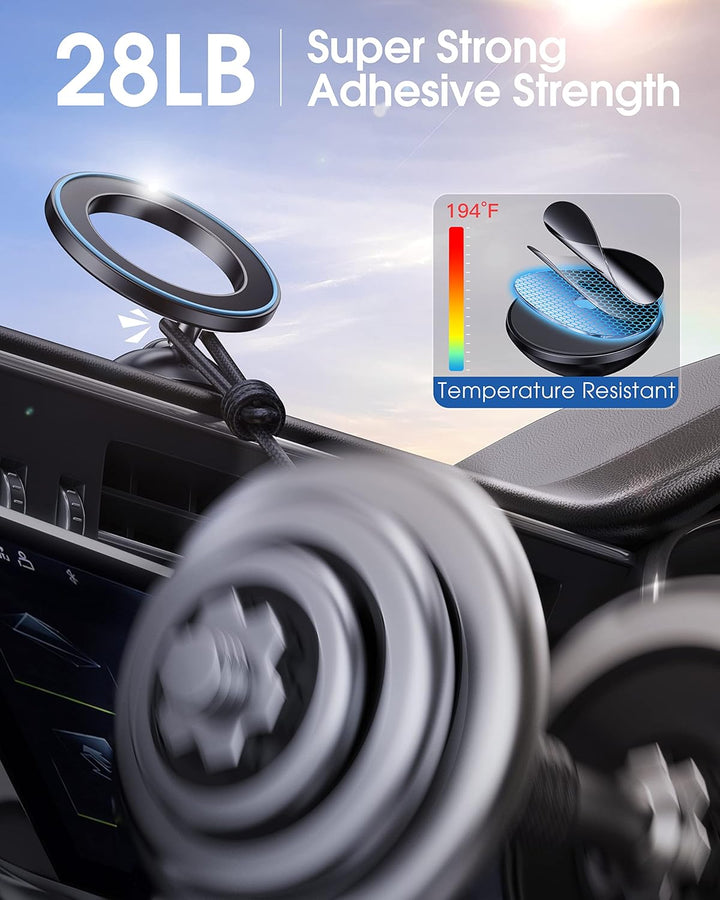 CASEKOO [2024 Neueste] Handyhalterung Auto für MagSafe [Nr.1 Magnetkraft & Fällt Nie ab] [Nr.1 Stabi