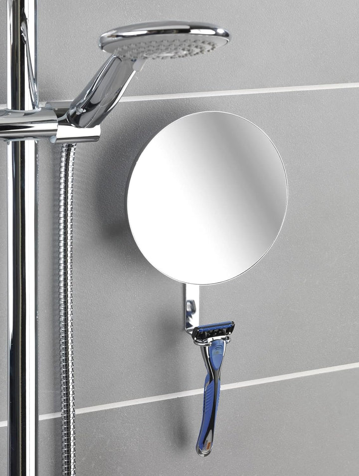 WENKO Turbo-Loc® Antibeschlagspiegel Edelstahl - beschlagfreier Duschspiegel, Rasierspiegel, Spiegel