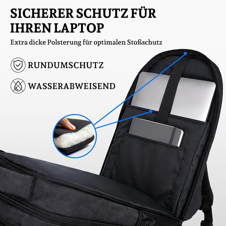 Rucksack Herren, Gross 15-17,3 Zoll Schulrucksack Laptop Rucksack, Business Reiserucksack mit USB La