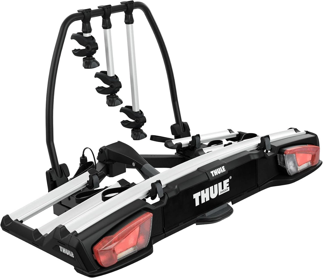 Thule 939000 Fahrradträger VeloSpace XT 3 Bikes, 13 pin &amp; 9173 Transportrollen, schwarz, 50 x 25 x 2