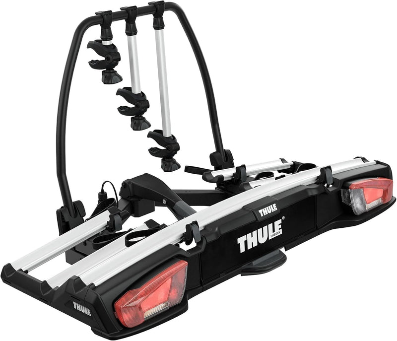 Thule 939000 Fahrradträger VeloSpace XT 3 Bikes, 13 pin & 9173 Transportrollen, schwarz, 50 x 25 x 2