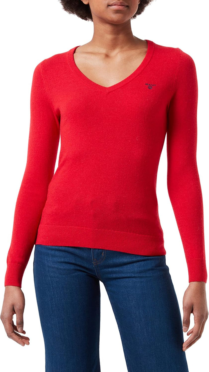 Gant Herren Extrafine Lambswool V-Neck Pullover (1er Pack) S Bright Red, S Bright Red