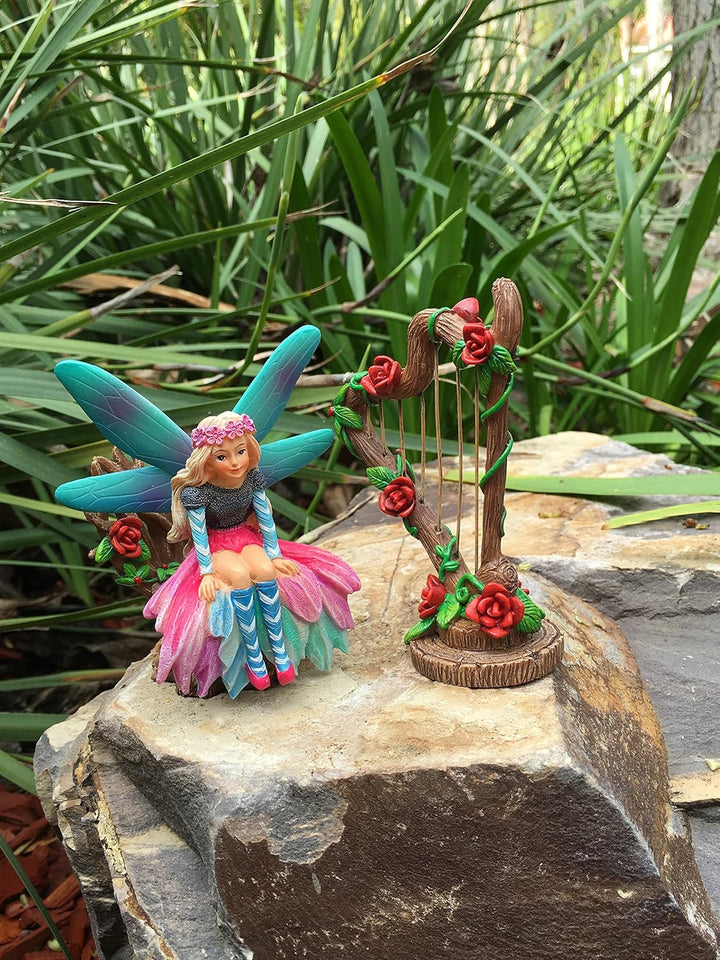 Katrina die Gartenfee – Eine Miniaturfeenstatue für Ihren Feengarten und Miniautrfiguren von GlitZGl