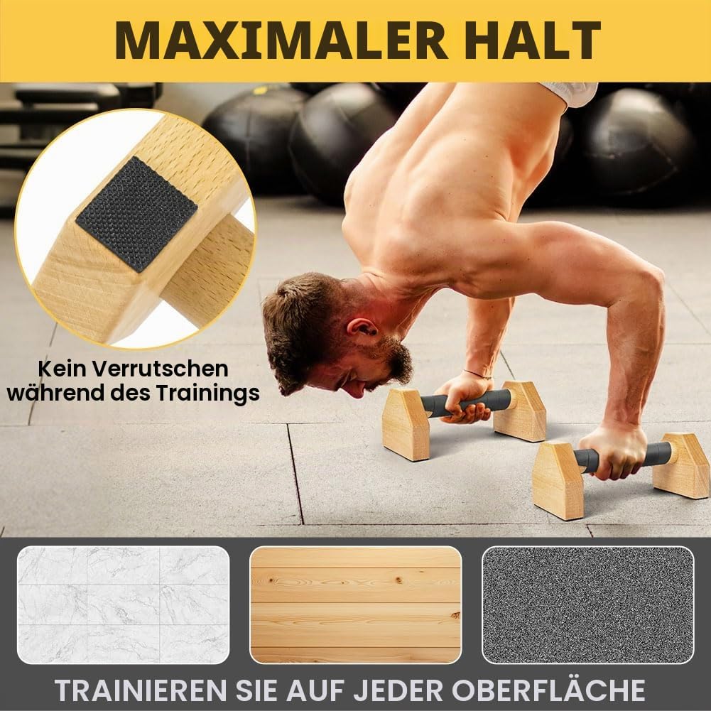 BUTBU Liegestützgriffe, Handstand Griffe &amp; Calisthenics Griffe, Calisthenics Equipment Mit 2 Rutschf
