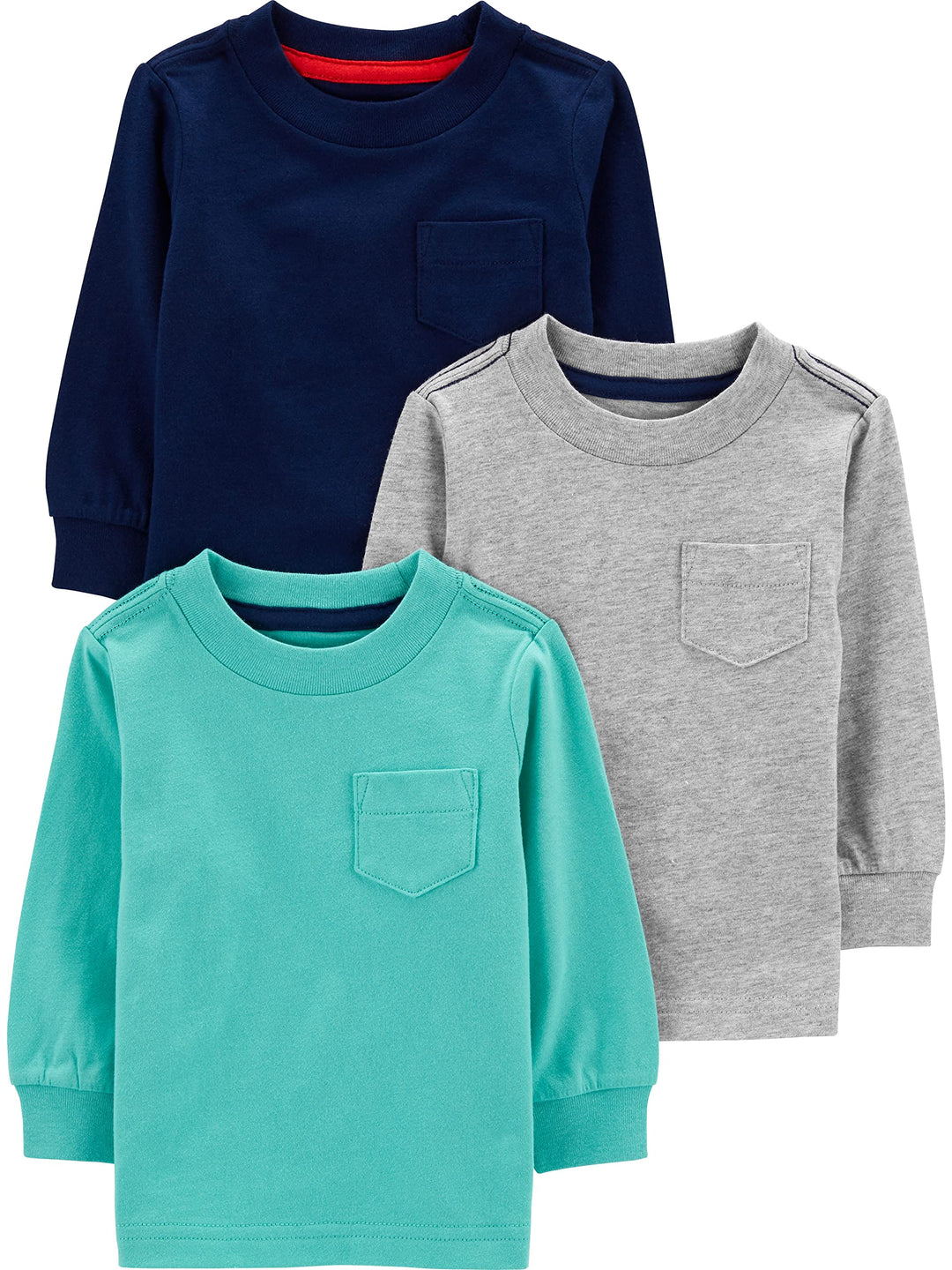 Simple Joys by Carter's Baby-Jungen T-Shirt (3er Pack) 3-6 Monate Blau/Grau/Marineblau, 3-6 Monate B