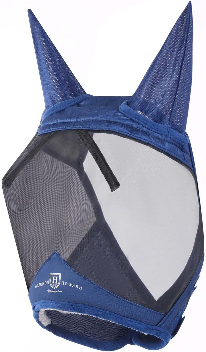 Harrison Howard CareMaster Pro Luminous Pferde Fliegenmaske Standard mit Ohren UV-Schutz für Pferde-