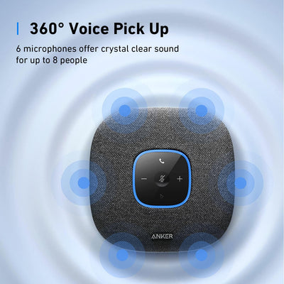 Anker PowerConf S3 Bluetooth Konferenzlautsprecher, 6 Mikrofone, smarte Tonaufnahme, 24 Std Akku, So