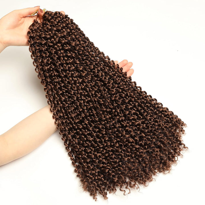 Passion Twist Hair, 7 Packungen 18-Zoll-Wasserwellen-Häkelhaar für langes böhmisches Haar Flechten v