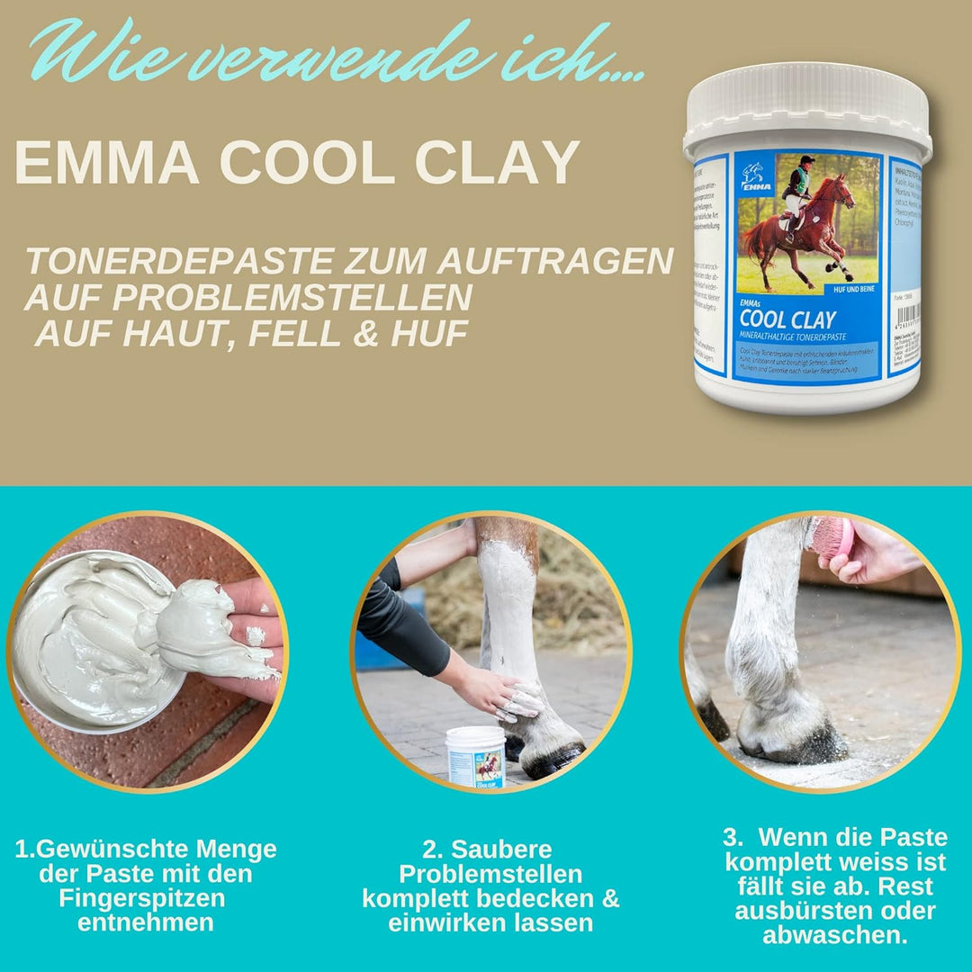 EMMA essigsaure Tonerde Pferde ⇒ Tonerde Pferd Dopingfrei 2*1,5Kg - Pferdebalsam Kühlend - Tonerdepa