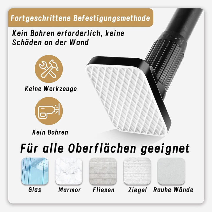 Gardinenstange ohne Bohren - Teleskopstange für Vorhänge, Belastbar bis 85kg, 75-120cm Länge, 33mm D