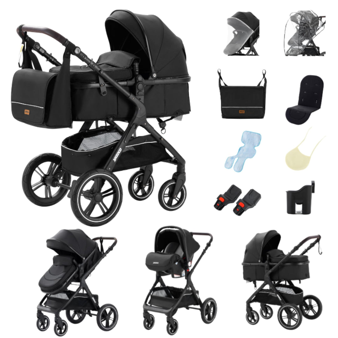 YAZOCO kinderwagen 3 in 1 Buggy Babybett Komplett Set Einem Klick Zusammenklappbarer Kinderwagen, Ko
