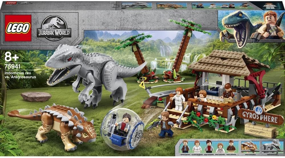 LEGO 75941 Jurassic World Indominus Rex vs. Ankylosaurus, Dinosaurier Set mit Gyrosphäre