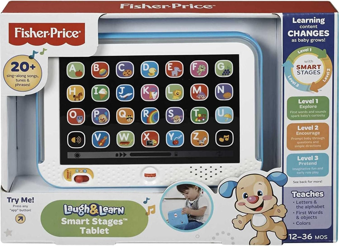 Fisher-Price Lernspass, Lernspielzeug für Kleinkinder, Smart Stages Tablet Computer-Attrappe mit Mus