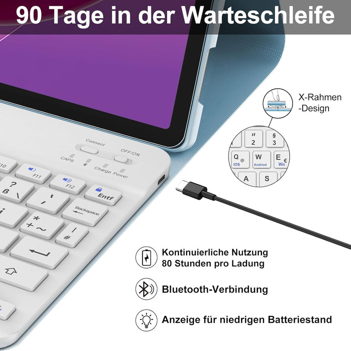 IVEOPPE Tastatur für Lenovo Tab M11, Hülle mit Tastatur für Lenovo M11 2024 11", Magnetische Bluetoo