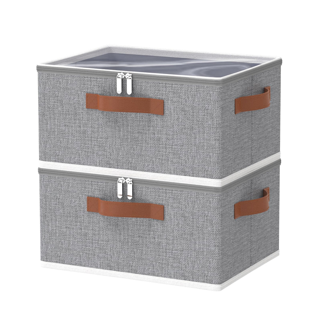 OUTBROS Aufbewahrungsbox mit Deckel, Faltbare Kleiderschrank Organizer, Kisten Aufbewahrung, Unterbe