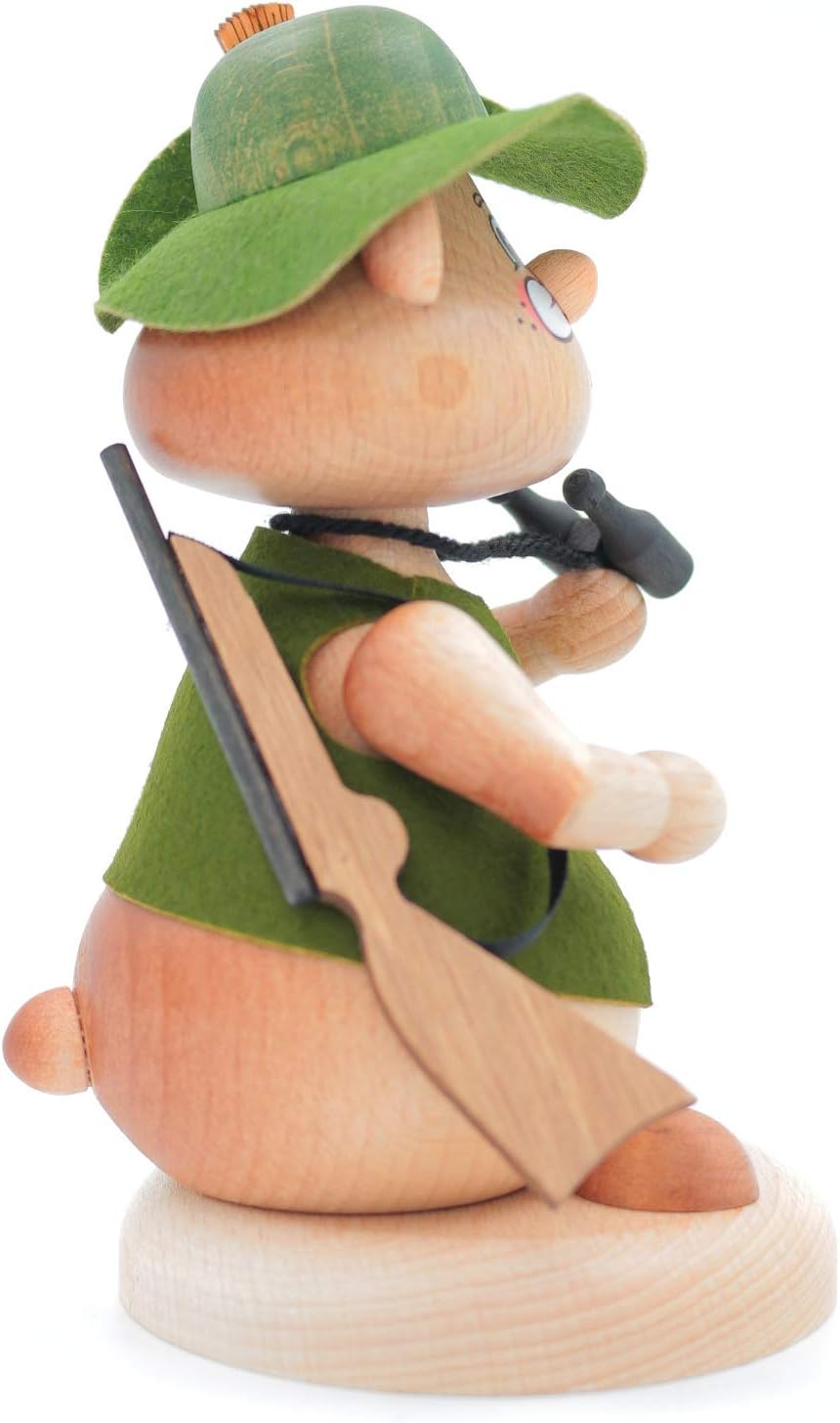 Kuhnert - Hamster Räuchermann Räucherfigur Massivholz gedrechselt 13cm (Jäger), Jäger