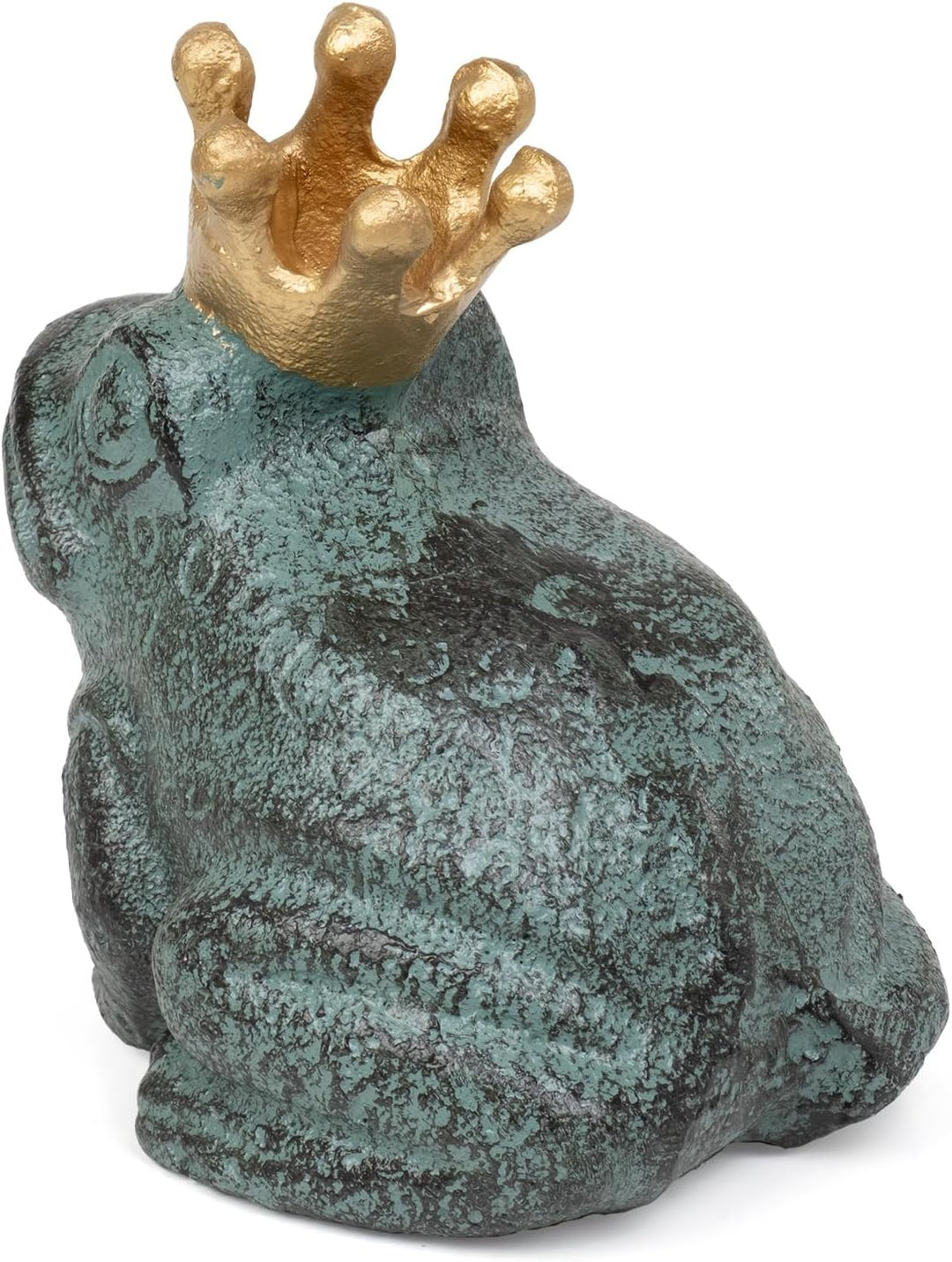 Moritz Deko Figur Frosch grün Garten Froschkönig Krone Märchen Schlüsselversteck für draussen Gussei