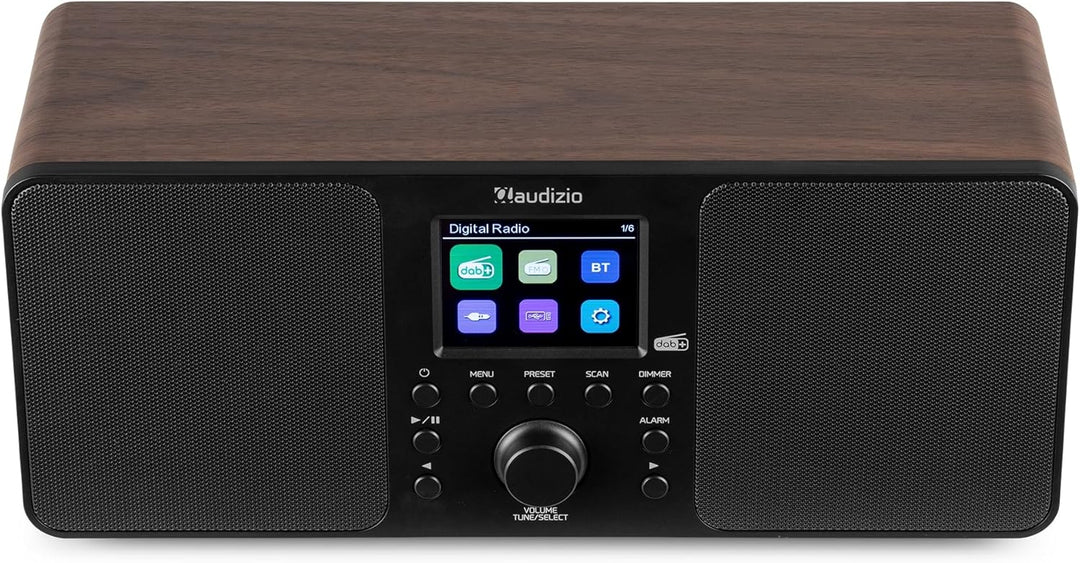 Audizio Genua DAB Radio mit Bluetooth – Stereo DAB Plus Radio mit Fernbedienung, 60 Speicherplätze,