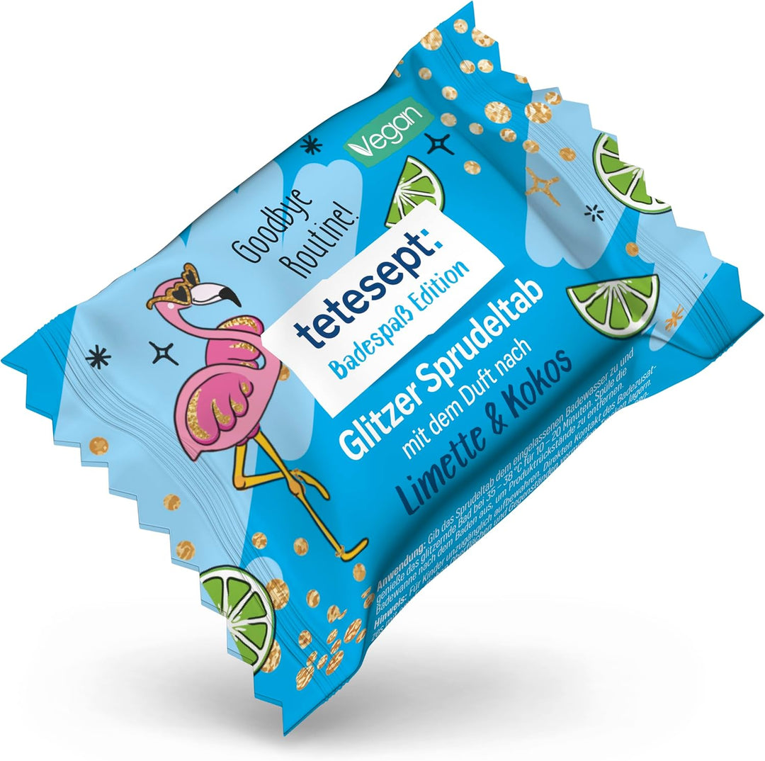 tetesept Badespass Edition Glitzer Sprudeltab | 1 x 30 | Fruchtig-frische Düfte, magischem Glitzeref