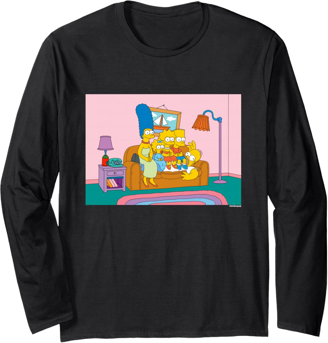 The Simpsons Marge Bart Lisa Maggie Sit on Homer Langarmshirt