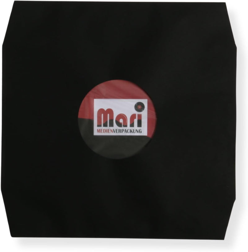 LP Schallplatten Innenhüllen (100 St.) schwarz mit Eckschnitt gefüttert Vinyl LP Maxi Single
