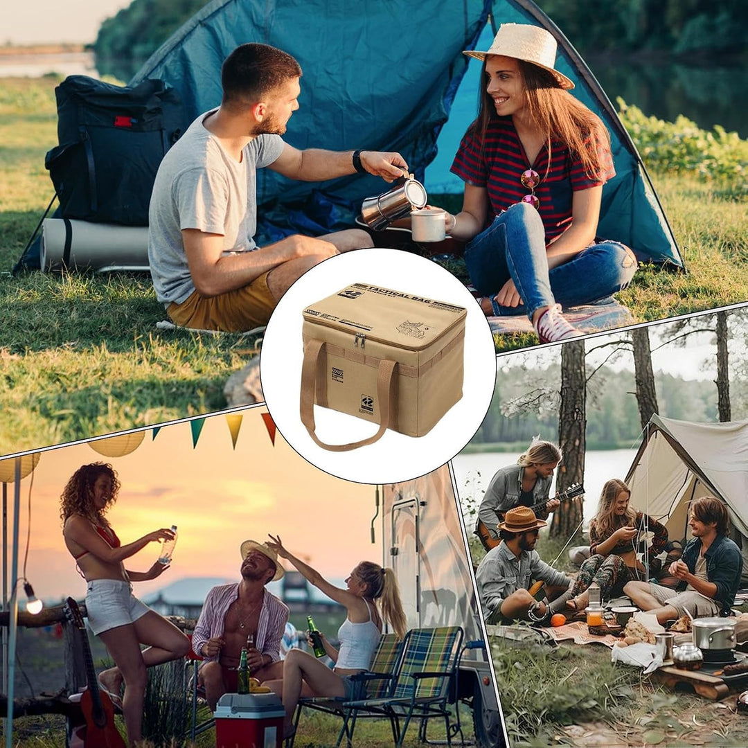 Camping-Aufbewahrungstaschen Wasserdicht Faltbar Organisation Khaki, Khaki
