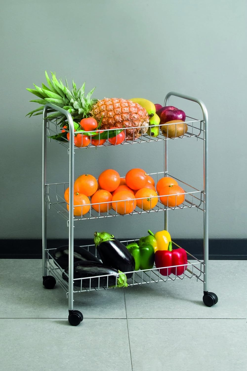 Sprinter 938000039 Allzweckwagen 3-Etagen, silber, 41 x 23 x 61 cm, Edelstahloptik