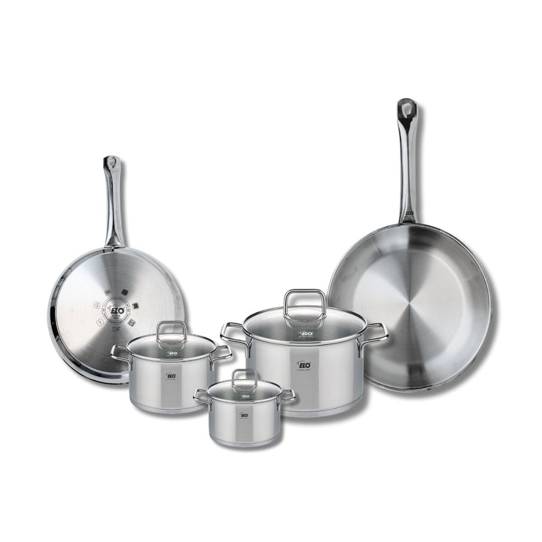ELO 9503150 Kochgeschirr-Set, 5-teilig, 2 Bratpfannen 24 und 28 cm und 3 Kochtöpfe 12, 14 und 20 cm