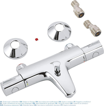 Grohe Grohtherm 800 Thermostate (Thermostat-Wannenbatterie, DN 15) chrom, 34567000 & Tempesta 100 Br