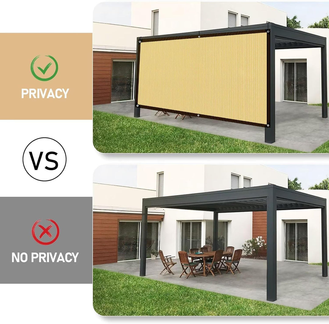 Schattiernetz mit ösen 2x5m, Beige Garten Sonnenschutz Netz Terrasse 90% Shading Rate UV Beständiges