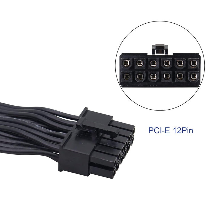 QIANRENON PCI-E 12 Pin auf Dual 8 Pin (6Pin+2Pin) Grafikkarten-Netzteilkabel Stecker auf Stecker, ge
