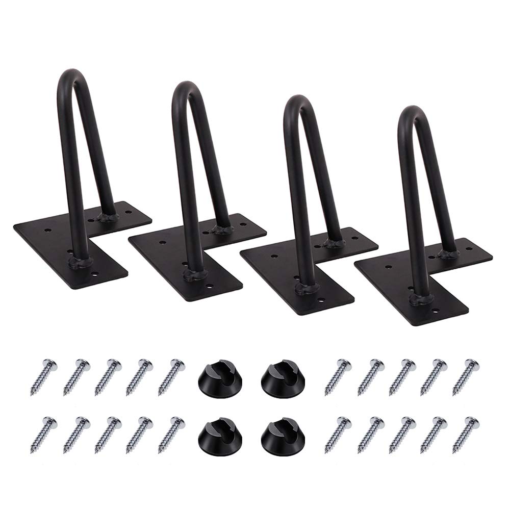 Schrankfüsse 10cm, Haarnadel Tischbeine Metall Schwarz 4er set, Möbelfüsse Hairpin Legs für Schrank,