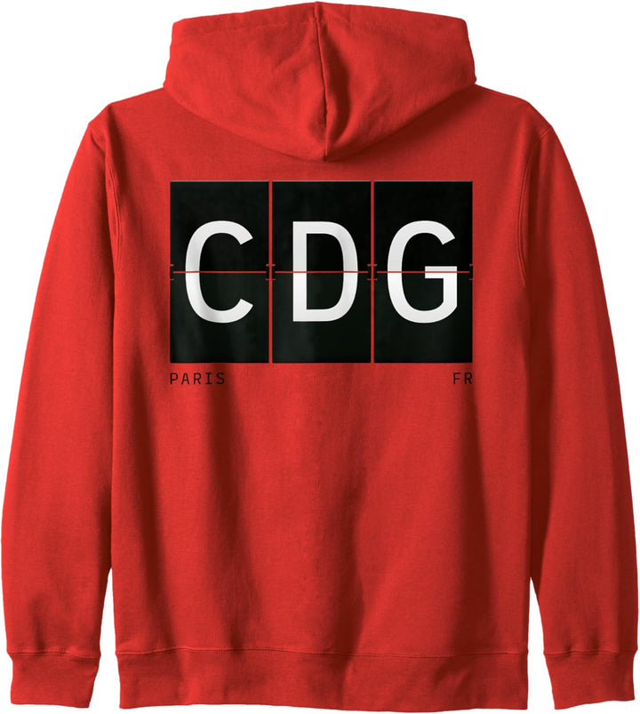 CDG Paris Frankreich World Traveler Retro Flughafencode Kapuzenjacke