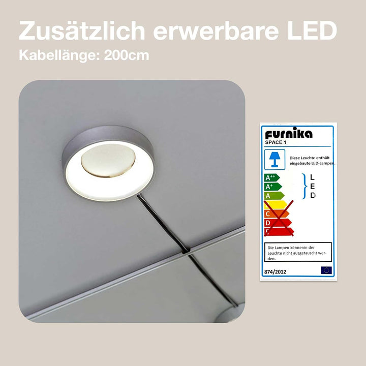 K-Möbel Hängevitrine Glas in Winchester Eiche (80x60x25 cm) mit 2 höhenverstellbaren Glasböden - Mod