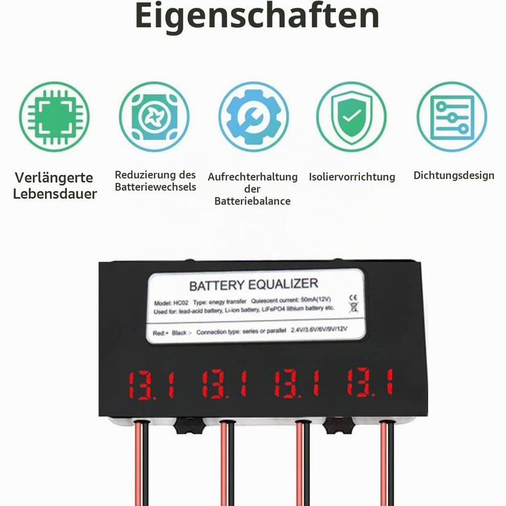 SolaMr 48V Batterie-Equalizer 4x12V Batterie Ausgleicher Battery Balancer Equalizer für Gel/Hochwass