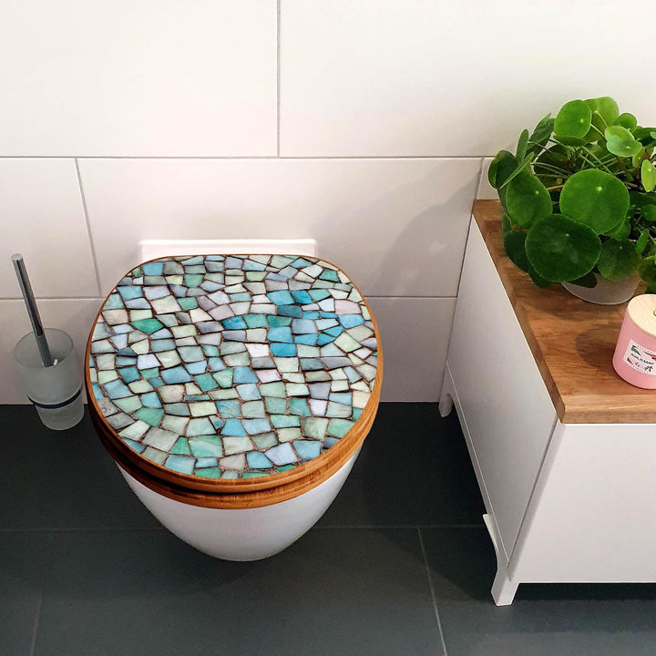 banjado Design WC Sitz Bambus Absenkautomatik 45,8x37,5cm - Toilettendeckel mit Absenkautomatik Holz
