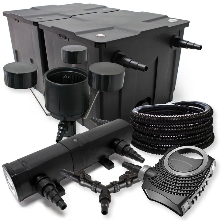 SunSun Komplettset: CBF-350B Teichfilter bis 60000 L Teichfilteranlage, CTF-8000 Teichpumpe 8000l/h