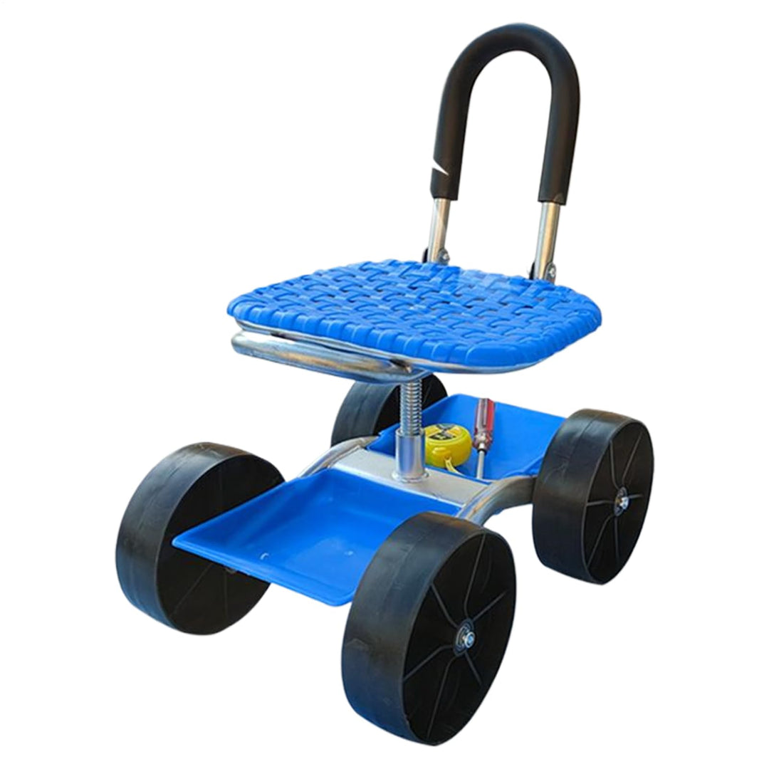 Knowlife Gartenhocker mit Rädern - Rollender Hocker Mit Höhenverstellbarem Drehsitz | Verstellbarer