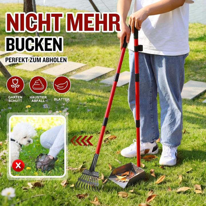 Snagle Paw Hundekotschaufel mit Abnehmbarem Rechen & Harke, Hundekotsammler für Grosse Mittlere Hund