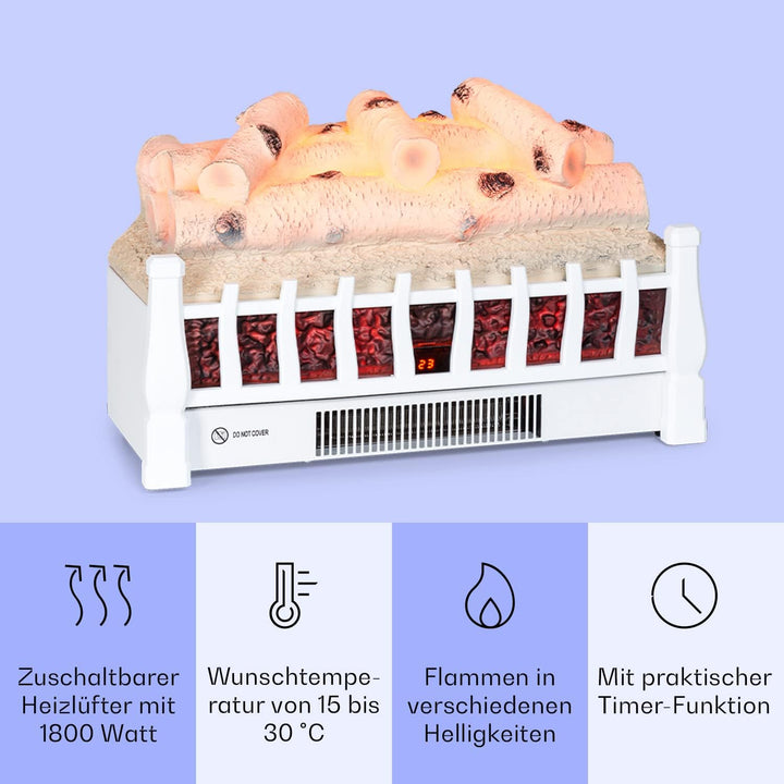 Klarstein Elektrokamin, Elektro Heizungen für Wohnzimmer & Innenräume, Elektrischer Kamin mit LED Fl