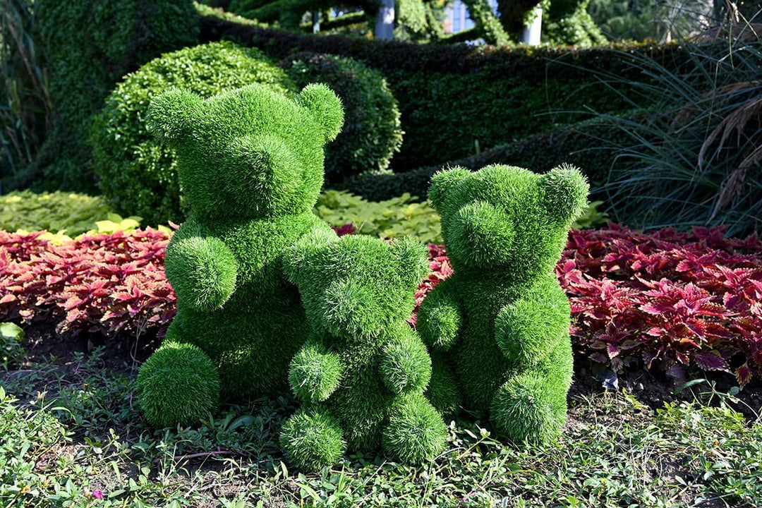 Innovative Kunstwerk Figuren aus Kunstrasen Hase Bär Hund Tier Garten Dekoration Gras Deko (Teddybär