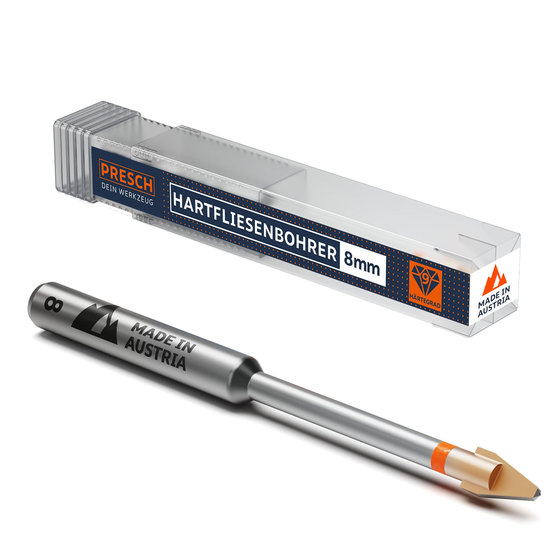 Presch Fliesenbohrer 8mm | Feinsteinzeug Bohrer für Keramik, harte Fliesen, Porzellan und Glas | Pro