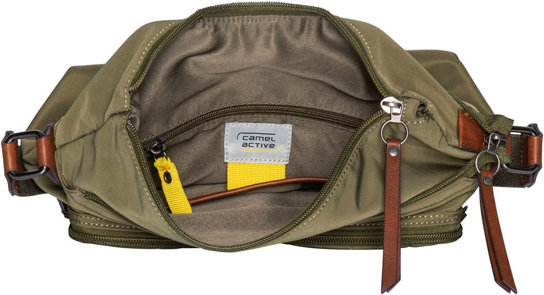 camel active bags Sky Damen Umhängetasche Crossbody Bag Mittelgross Grün Khaki 28,5 x 11,5 x 25,5, K