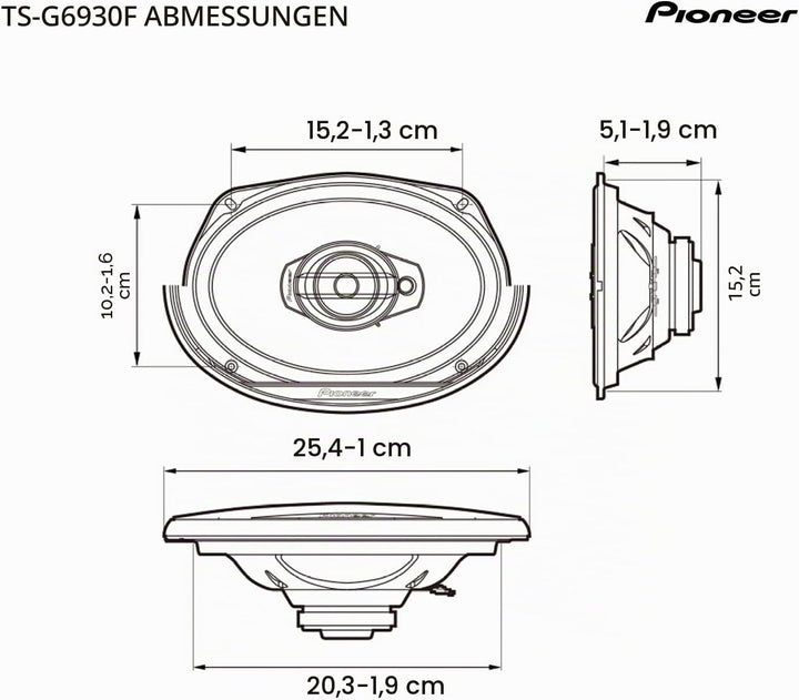 Pioneer TS-G6930F 6" x 9" (ca. 15x23 cm) 3-Weg-Koaxiallautsprecher Set mit 2 Lautsprechern (je 400 W