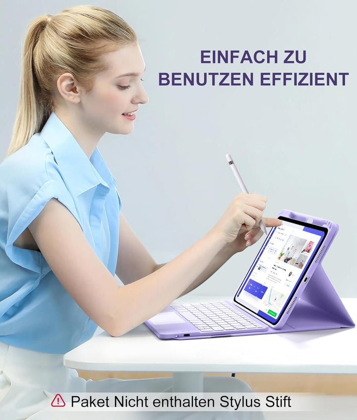 Vobafe Touchpad Hülle mit Tastatur für iPad A16 11 10 Generation 2025 2022, 11/10,9 Zoll, Magnetisch