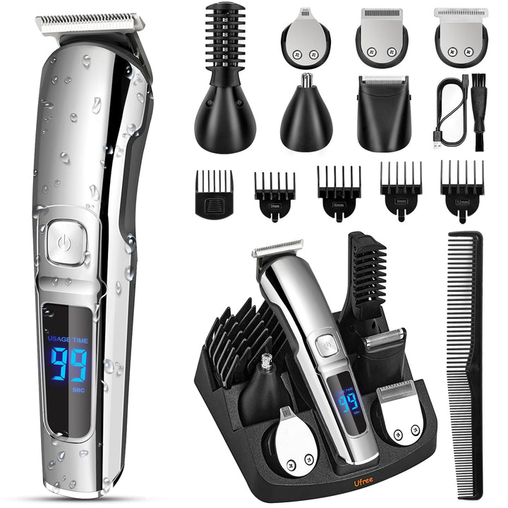 Ufree Barttrimmer Herren, All-in-1 Bartschneider Herren Haarschneidemaschinen für Nase, Körper, Gesi