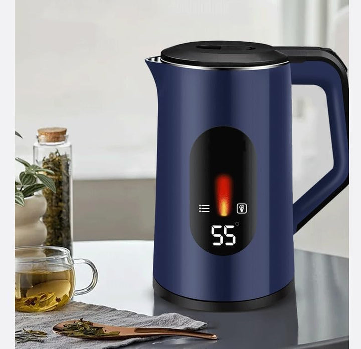 Wasserkocher 3 L, Edelstahl Elektrische Digitale Anzeige Grosse Teekocher 1500 W, Digitalanzeige Ket