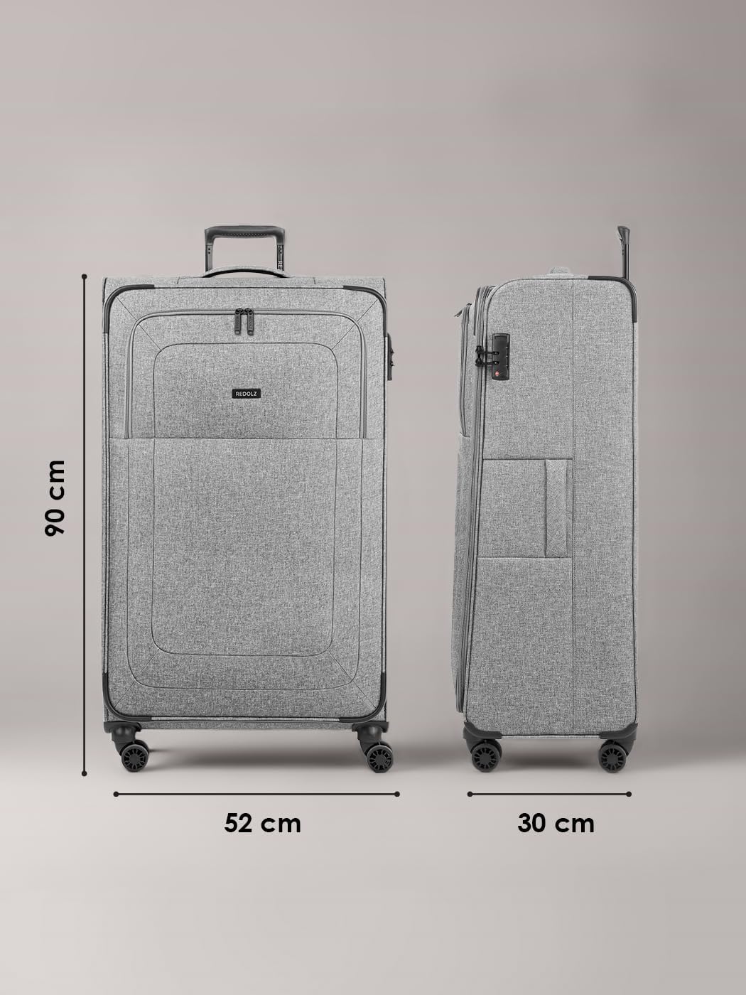 REDOLZ grosser Weichschalen Koffer für Damen & Herren | Leichter Trolley 77 cm mit 4 Doppelrollen &